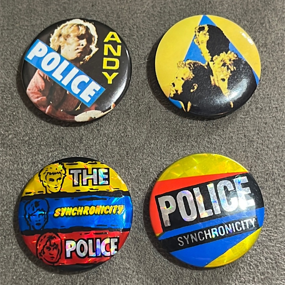 Vintage 80s The Police Mini buttons